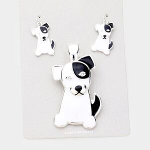 Cute Puppy Enamel Detail Magnetic Pendant Set by tipi